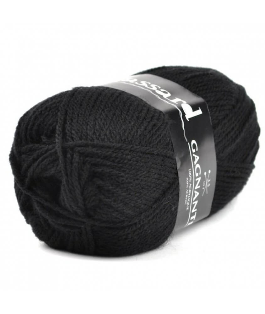 Pelote de laine à tricoter Gagnante - Plassard noir 16 sperenza