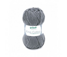 Pelote de Coton à tricoter KING COTTON - Grundl GRIS 18 SPERENZA