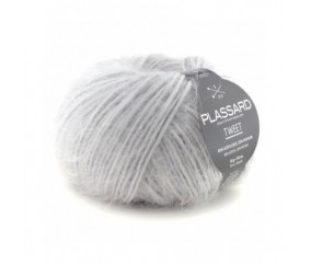 Pelote de mohair à tricoter Tweet - Plassard gris 11 sperenza