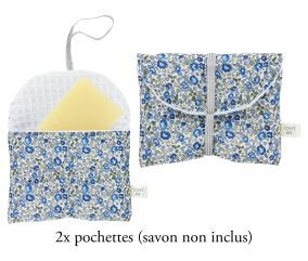 Kit couture 1 étui brosse à dents et 2 pochettes à savon en tissu Liberty ®