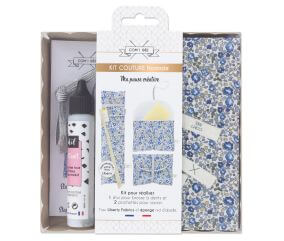 Kit couture 1 étui brosse à dents et 2 pochettes à savon en tissu Liberty ®