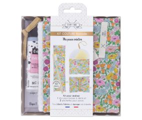 Kit couture 1 étui brosse à dents et 2 pochettes à savon en tissu Liberty ®