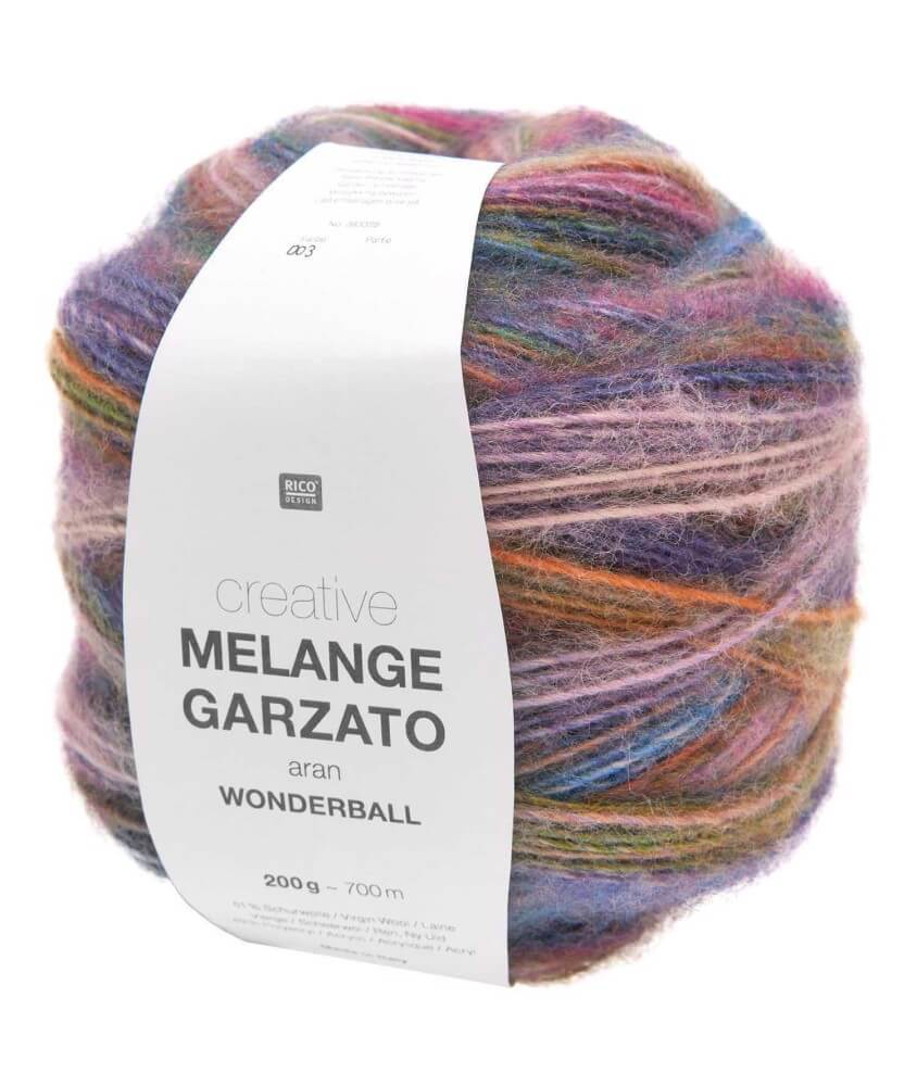 Pelote de laine Creative Melange Garzato Aran Wonderball - 200GR - Rico Design