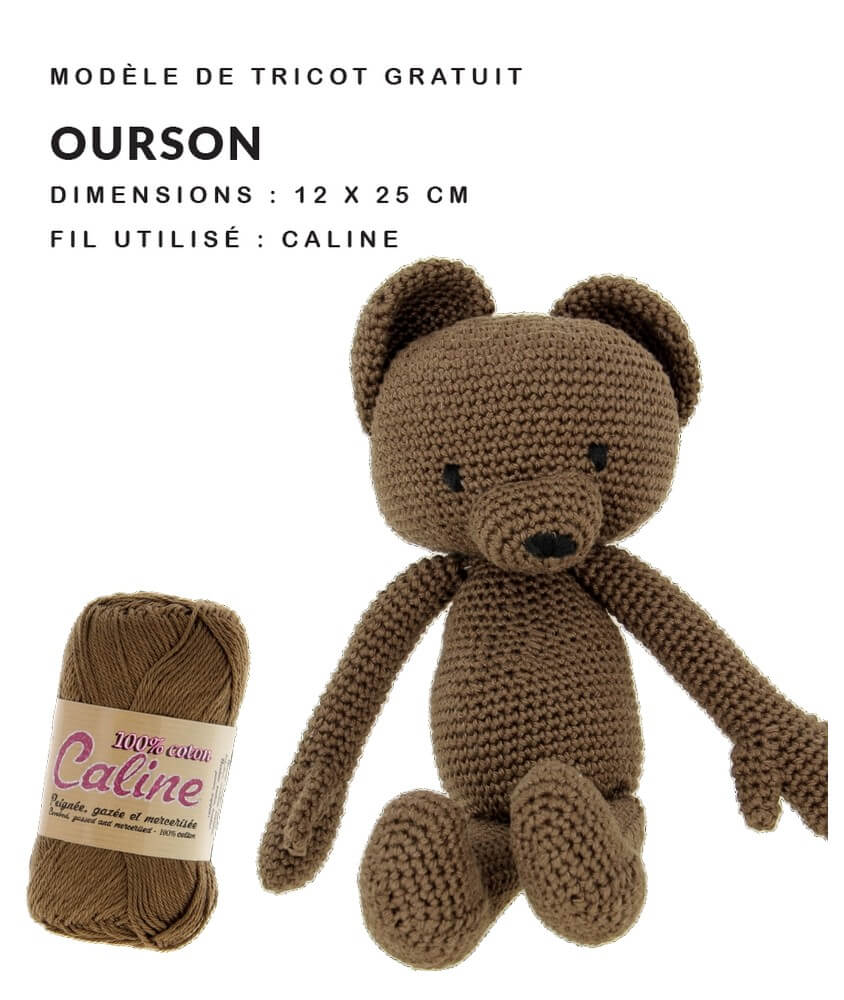 Kit Crochet Débutant - Doudou Ourson - Brin de Coton