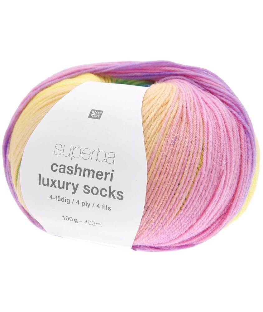 Pelote de laine à chaussettes Superba Cashmeri Luxury Socks 4 fils - 100gr - Rico Design