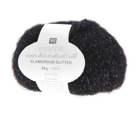 Fil à Tricoter ESSENTIALS SUPER KID MOHAIR LOVES SILK GLAMOROUS GLITTER: Luxe, Douceur et Créativité - 25gr - Rico Design