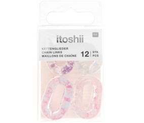 Lot de 12 Maillons de Chaîne Eclaboussure Itoshii - 19 x 31 x 5 mm - Rico Design