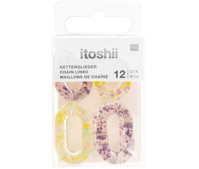 Lot de 12 Maillons de Chaîne Eclaboussure Itoshii - 19 x 31 x 5 mm - Rico Design