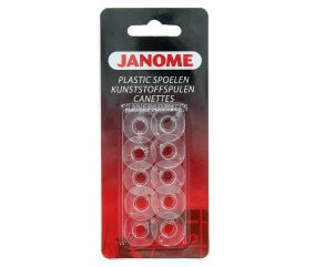 Lot de 10 Canettes en Plastique Janome - Compatibles avec Machines à Coudre et à Broder Janome et Elna