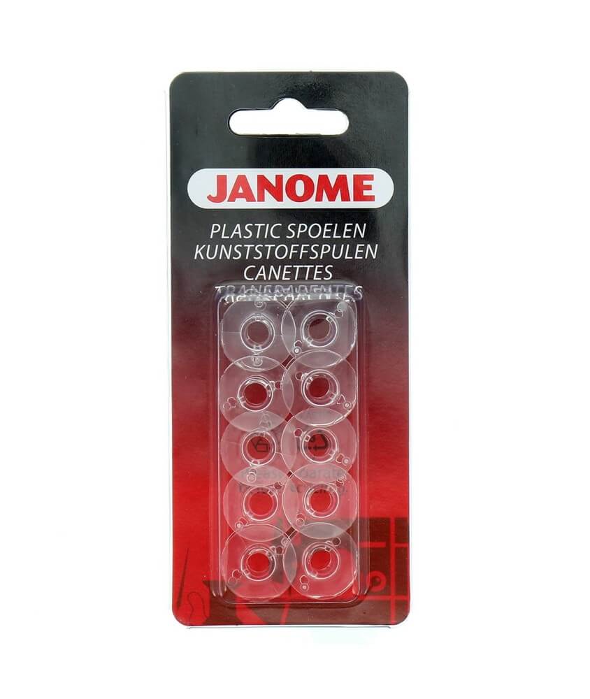 Lot de 10 Canettes en Plastique Janome - Compatibles avec Machines à Coudre et à Broder Janome et Elna