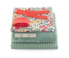 Kit couture premier repas, bavoir en tissu Liberty ® Margaret Annie - niveau débutant