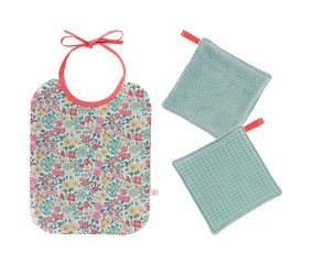 Kit couture premier repas, bavoir en tissu Liberty ® Margaret Annie - niveau débutant