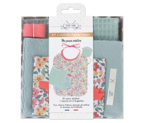 Kit couture premier repas, bavoir en tissu Liberty ® Margaret Annie - niveau débutant