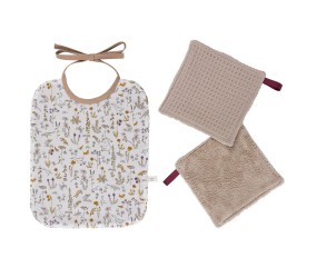 Kit couture premier repas, bavoir en tissu Liberty ® Milo - niveau débutant