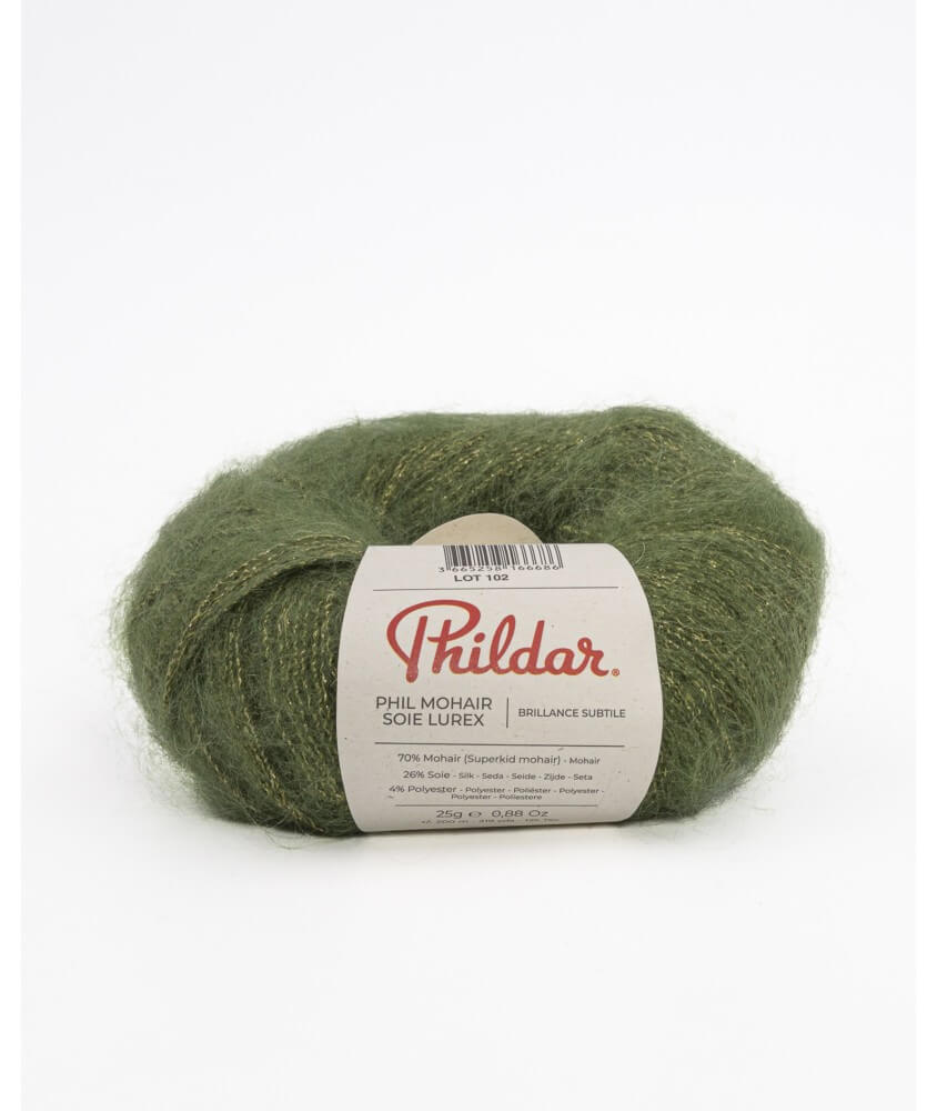 Fil exceptionnel à tricoter PHIL MOHAIR SOIE LUREX - 25GR - Phildar