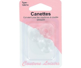 Lot de 3 Canettes plastique pour boitier horizontal type Singer - Couture Loisirs