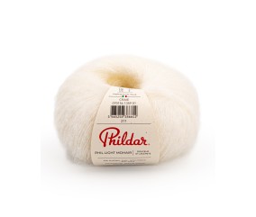 Pelote de Laine et Mohair à tricoter PHIL LIGHT MOHAIR - 25gr - Phildar