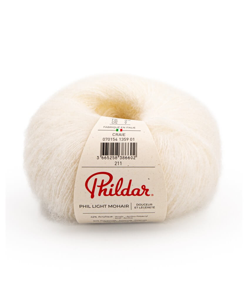 Pelote de Laine et Mohair à tricoter PHIL LIGHT MOHAIR - 25gr - Phildar