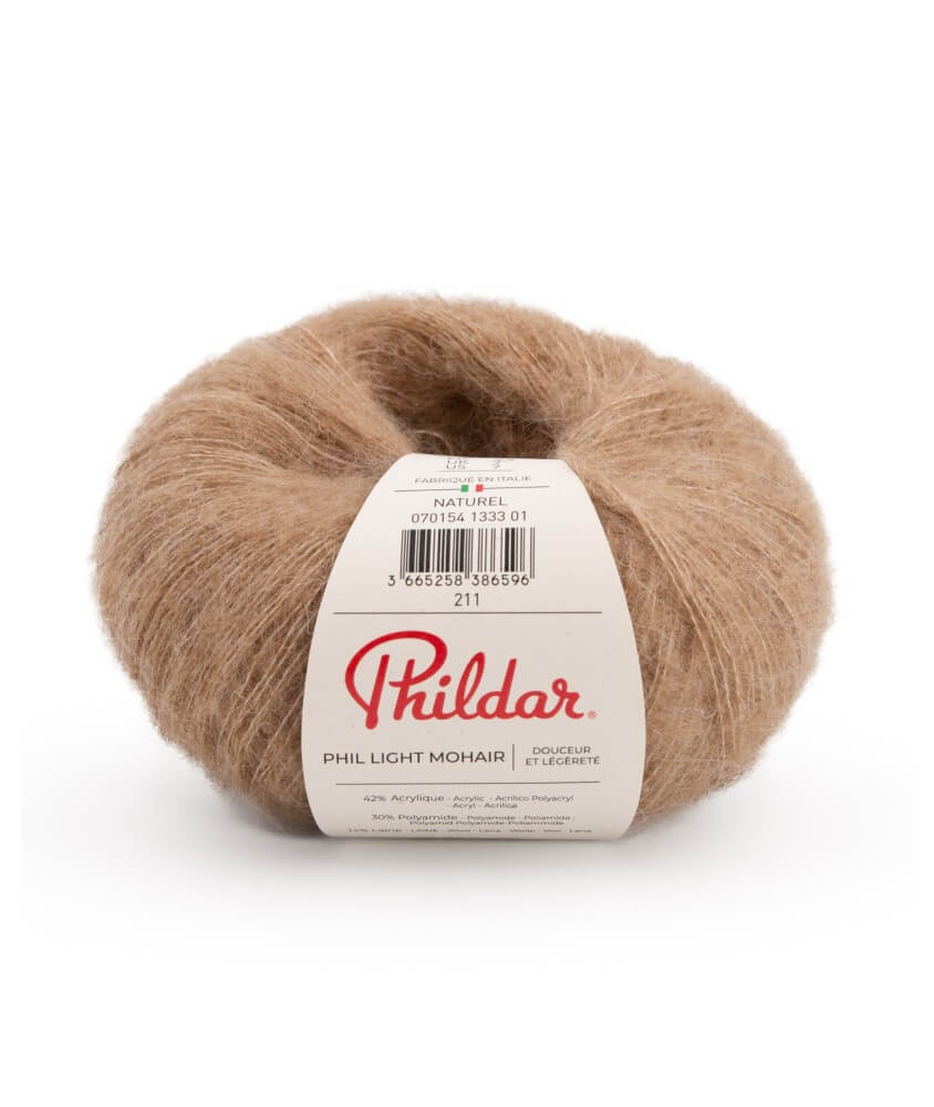 Pelote de Laine et Mohair à tricoter PHIL LIGHT MOHAIR - 25gr - Phildar