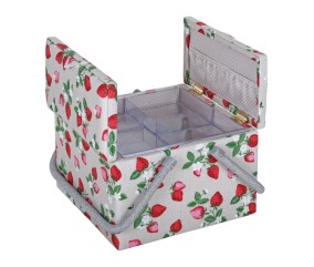 Boîte de Couture "Fraise" - Double ouverture - 25x25x17cm - Hobby gift