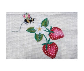 Sac à ouvrage "Fraise" - 16.5 x 45 x19.5 cm - Hobby Gift