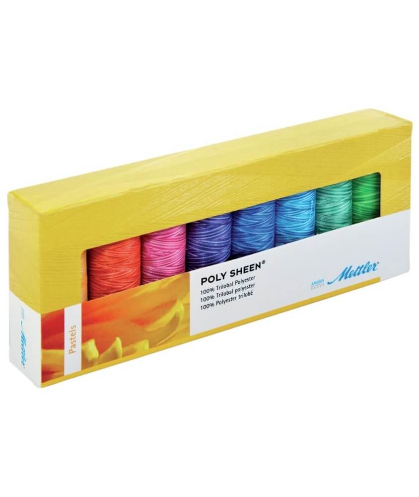 Lot de 8 Bobines de Fil à Broder Pastel - Amann Mettler