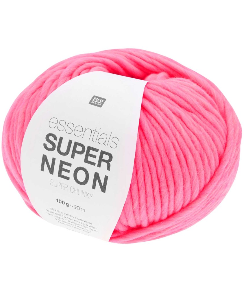 Découvrez la Chaleur et la Facilité avec la Pelote de Laine ESSENTIALS SUPER NEON SUPER CHUNKY - 100 GR - Rico Design