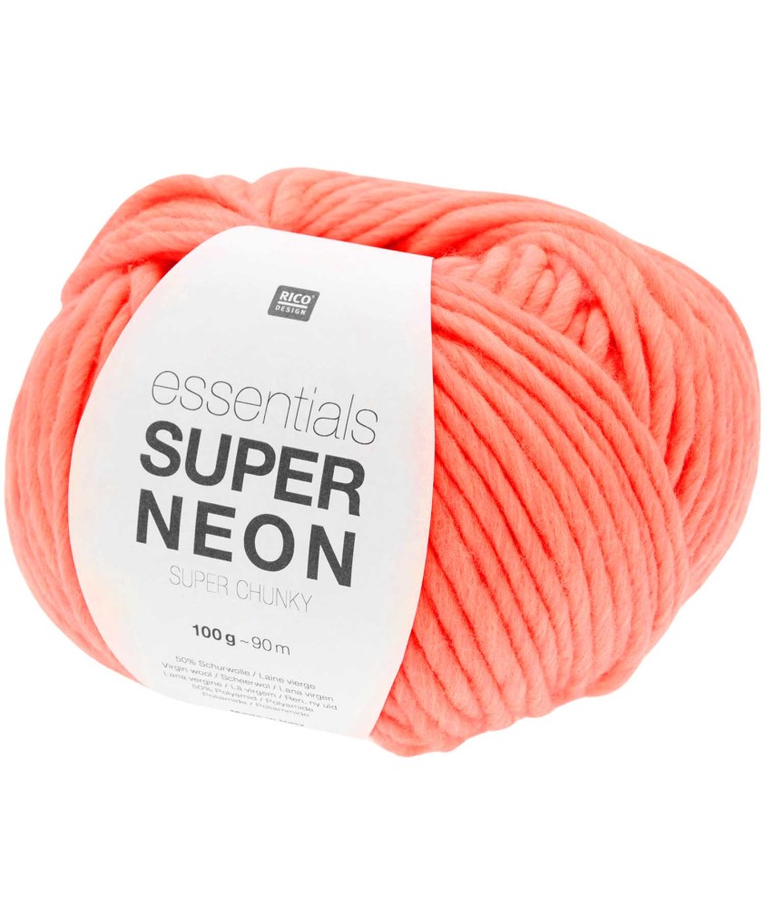 Découvrez la Chaleur et la Facilité avec la Pelote de Laine ESSENTIALS SUPER NEON SUPER CHUNKY - 100 GR - Rico Design