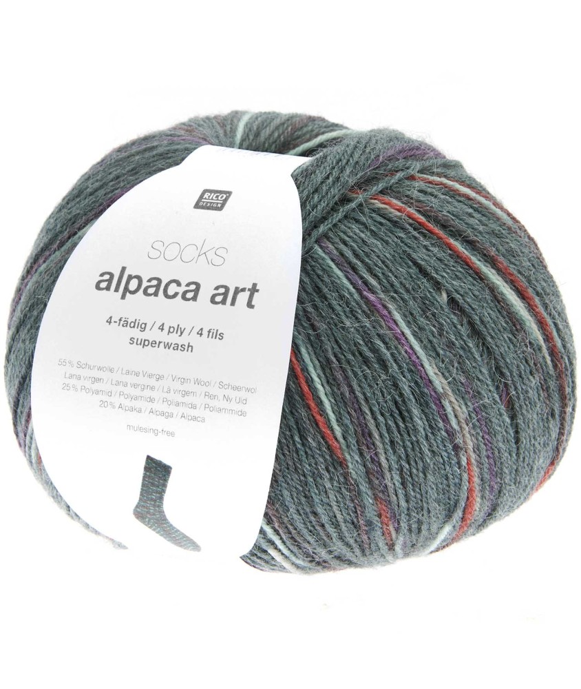 Pelote de Laine Socks Alpaca Art 4 fils - 100g - Rico Design : Chaussettes Douces et Confortables