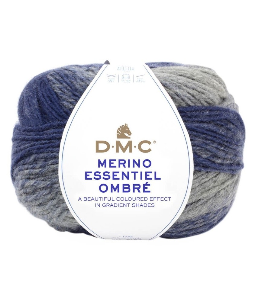 Pelote de Laine Merino Essentiel Ombre - 150g - DMC : Laine Dégradée pour Projets d'Automne/Hiver