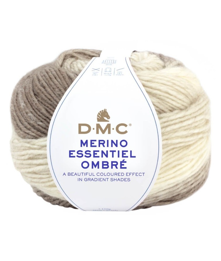 Pelote de Laine Merino Essentiel Ombre - 150g - DMC : Laine Dégradée pour Projets d'Automne/Hiver