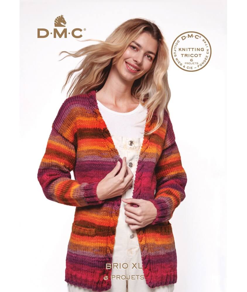 Catalogue Brio XL - 6 Projets au Tricot et Crochet pour Femme - DMC : Créez des Pièces Tendances en Fil Chunky