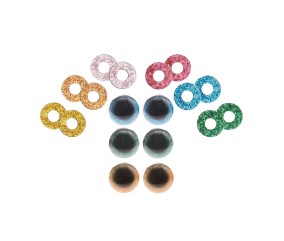 Set d'yeux de sécurité pour peluches 6 couleurs 3 paires 9mm - Rico Design