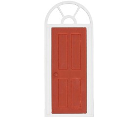 Porte Miniature en Bois avec Arche Rouge et Blanche - Rico Design