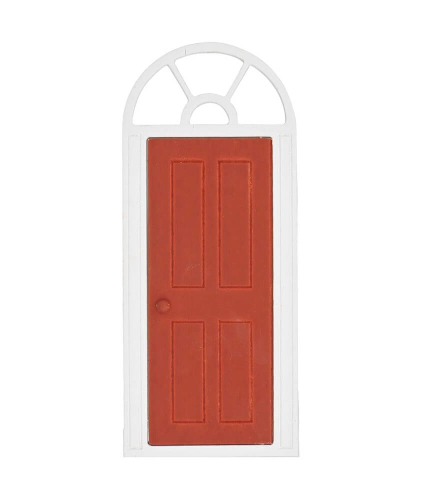 Porte Miniature en Bois avec Arche Rouge et Blanche - Rico Design