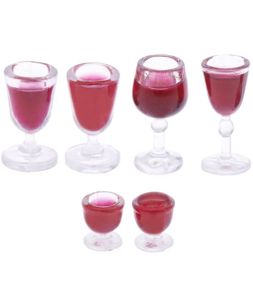 Verres de vin miniatures, 6 pcs pour le monde des lutins - Rico Design