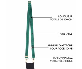 Sangle pour Pochette Téléphone ou Sac à main -  120 x 1 cm - DRAEGER