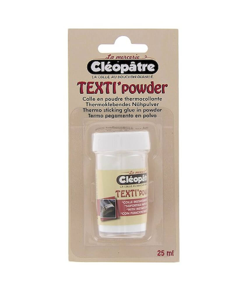 Colle en Poudre Thermocollante Texti'powder - 25 ml - Cléopâtre  L'Indispensable pour le Thermocollage Textile