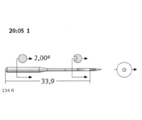 Aiguilles pour machine à coudre industrielle 134R/ 135x5 / DPx5 - Dimension 70/10 - Schmetz