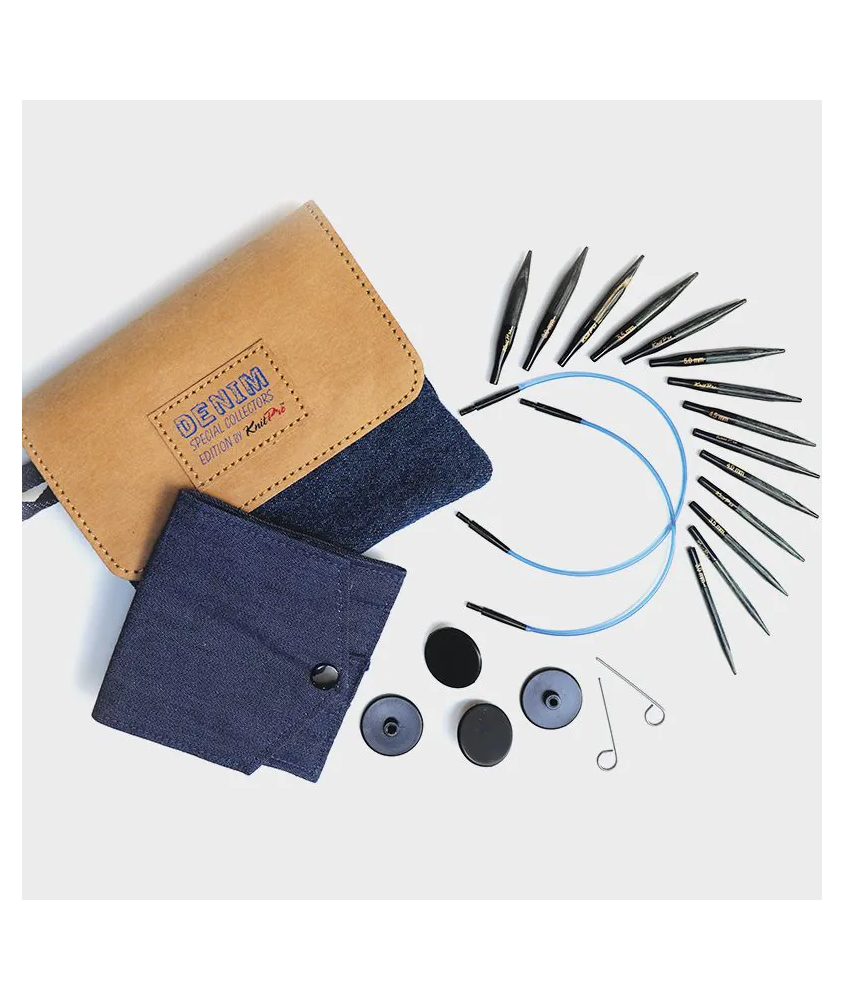 Set de 7 aiguilles courtes intercheangeables Denim - Knitpro