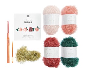 Kit Crochet Creative Bubble Rose Romantique de Rico Design : Une touche romantique pour votre maison