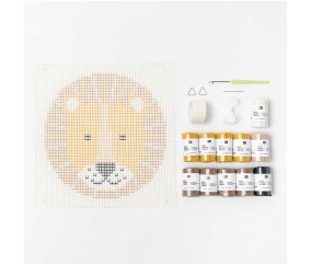 Kit de Point Noué – Lion de Rico Design : Une Tenture Décorative à Réaliser Facilement