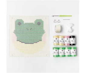 Kit de Point Noué Hooki Hooki – Grenouille de Rico Design : Une Tenture Murale Ludique et Facile à Réaliser