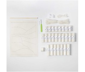 Kit de Point Noué Hooki Hooki – Tenture Murale Paysage Blanc de Rico Design : Une Décoration Minimaliste et Élégante