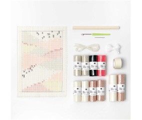 Kit de Point Noué Hooki Hooki – Tenture Murale Néon Paysage de Rico Design : Une Décoration Moderne et Lumineuse