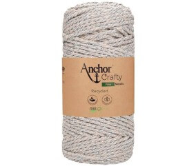 Corde de Coton Recyclé Macramé Anchor Crafty Fine Metallic - 250gr - Anchor