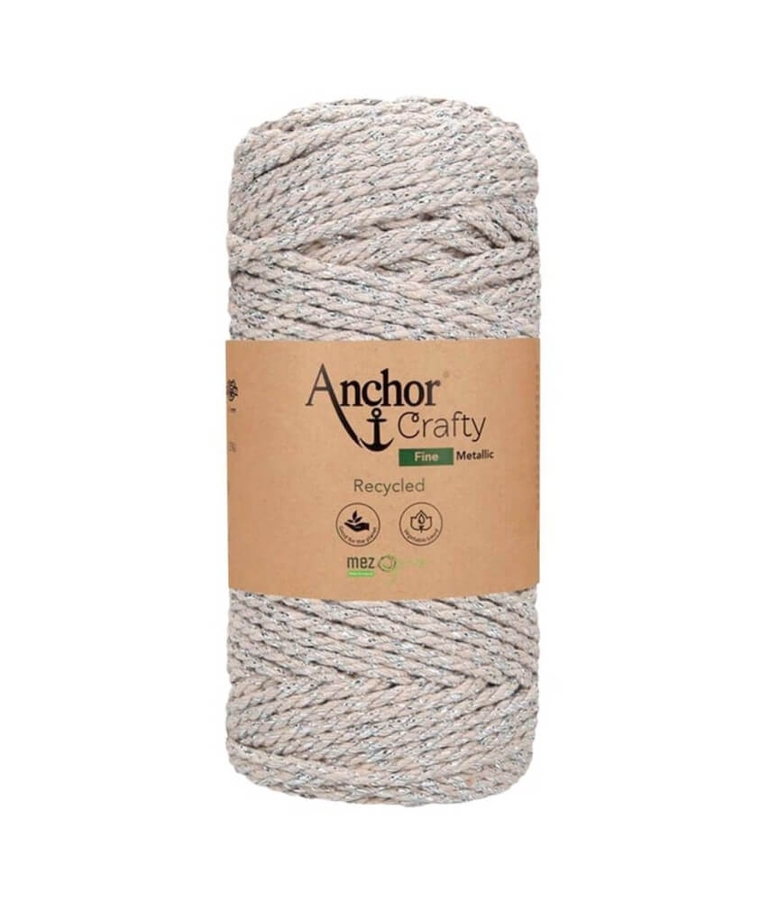 Corde de Coton Recyclé Macramé Anchor Crafty Fine Metallic - 250gr - Anchor