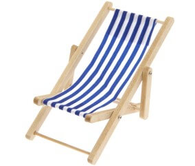 Chaise longue de plage miniature, 6,5 x 11 cm pour le monde des lutins - Rico Design