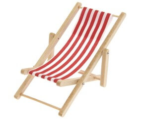 Chaise longue de plage miniature, 6,5 x 11 cm pour le monde des lutins - Rico Design