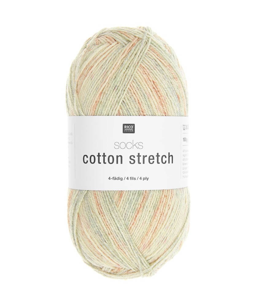 Laine à chaussettes Socks Cotton Stretch 4 fils 100 gr – Confort et élasticité - Rico Design